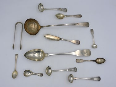 (12) Pieces of English, Irish and Scottish Silver