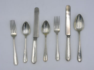 (64) Piece Partial Sterling Flatware Set