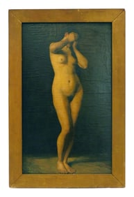 Nude Woman, Oil Painting On Artist Board