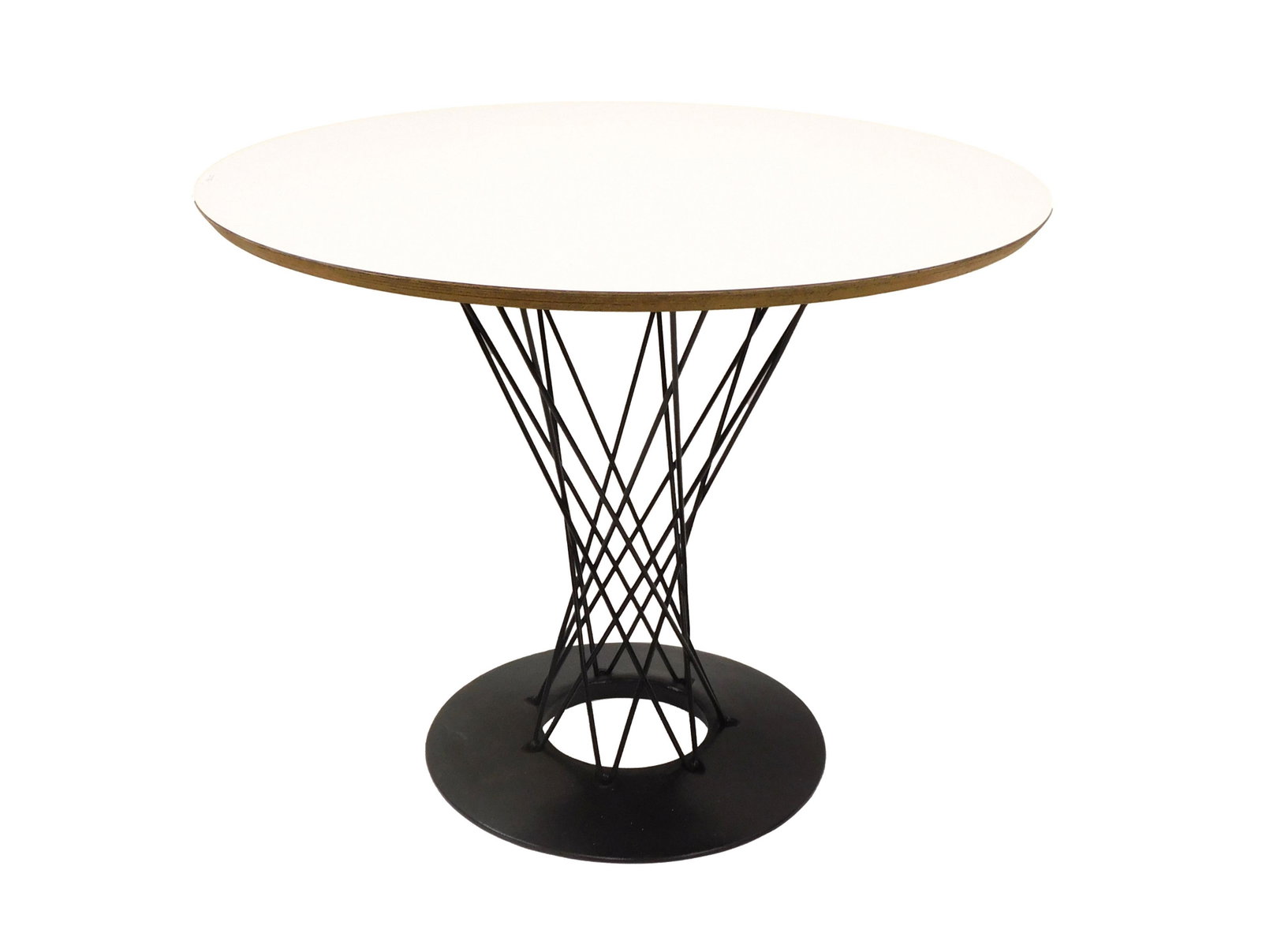 Isamu Noguchi Cyclone Table: A laminated steel and plywood table. 28 1/2" h x 35 3/4" dia. Small chip to edge of table. From the collection of Doris Lockhart Saatchi.