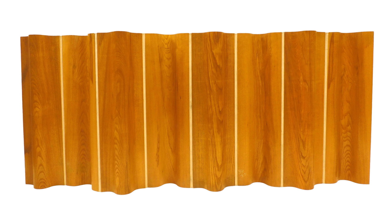 A Rare Charles And Ray Eames FSW-8 Folding Screen: 1950s. Charles and Ray Eames folding screen for Herman Miller, 8 panels of molded plywood with original canvas webbing, original finish, 78.5" w x 34" h, good original condition. From the collection o
