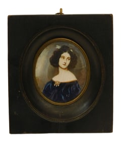Miniature Portrait Of A Young Woman,
