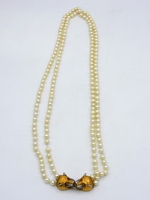 Pearl Necklace, Double Strand.