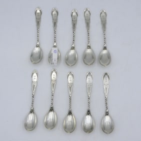 (10) Continental Silver Spoons.