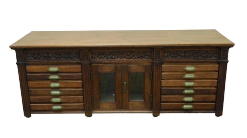Victorian Walnut Multi-Drawer Counter