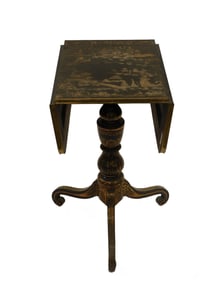 Chinese Lacquered Drop Leaf Table.