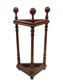 Victorian Walnut Corner Umbrella Stand,