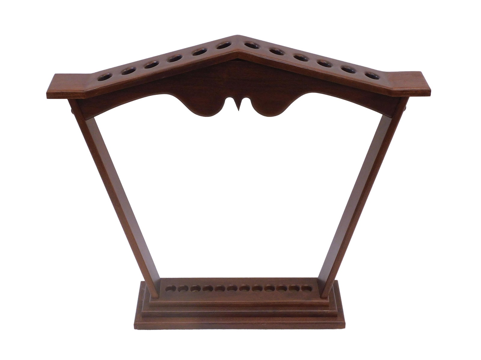 Contemporary Walnut Fitted Cane Rack: for 12 canes, original finish. 29 1/2" high x 3 1/4" x 7" deep.