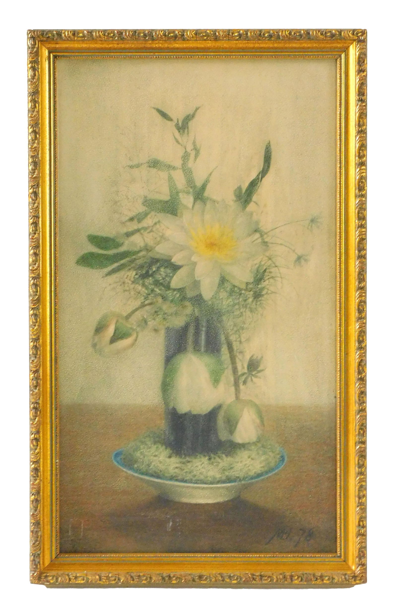 John Alexander McDougall (1811-1894): New Jersey. Watercolor painting. Titled Waterlily. Signed lower right. Dated 1878. Also signed on verso. William Vareika Fine Arts gallery label on verso.