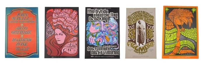 (5) Bill Graham's Fillmore West Concert Posters