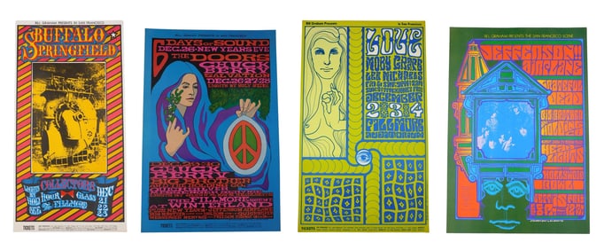 (4) Bill Graham's Fillmore West Concert Posters
