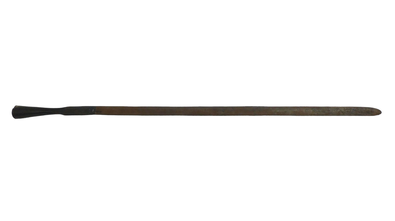 English Whaler's Boarding Knife: Early 19th century. Whaling tool used for cutting blubber. Wrought iron. 54" long. Ex-Robert Hellman collection. Shows old repair.