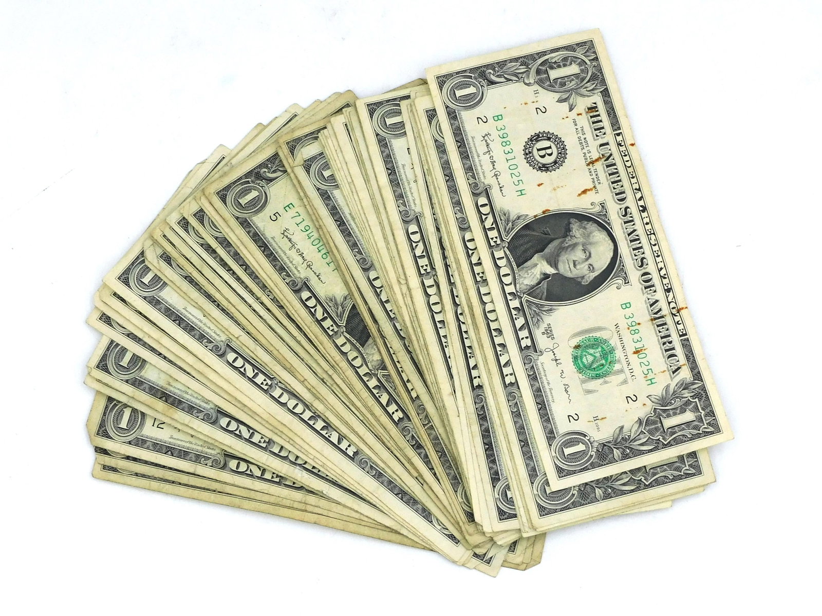 Collection of (54) 1963 $1 Bills: By Joseph W. Borr. Secretary of Treasury. All in circulated condition. Shipping Restriction: Please note this lot must be paid for by cash, wire transfer or known check. Items will be shipped or sent 