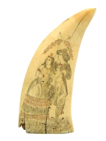 Scrimshaw Whale's Tooth