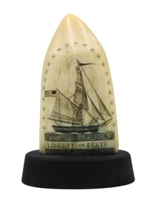 Scrimshaw Whale's Tooth by Robert Spring
