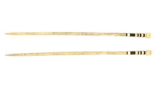Pair of Scrimshaw Knitting Needles
