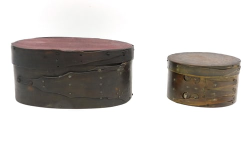 (2) Scrimshaw Baleen Ditty Boxes