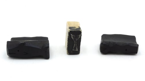 (3) Carved Whale Log Stamps
