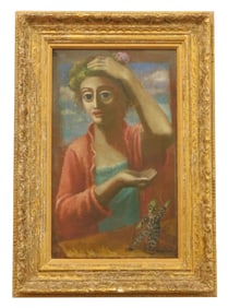 Modernist Portrait Painting Signed Dickinson