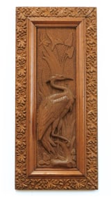 Leander Plummer Carved Wooden Panel
