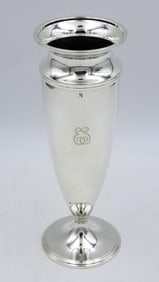 Tall Tiffany Sterling Silver Trumpet Vase