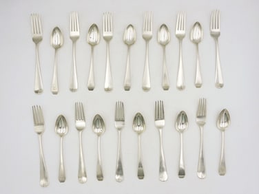 (2) Sets of Coin Silver Flatware