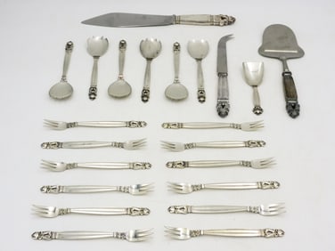 (22) Pieces Georg Jensen Sterling Flatware