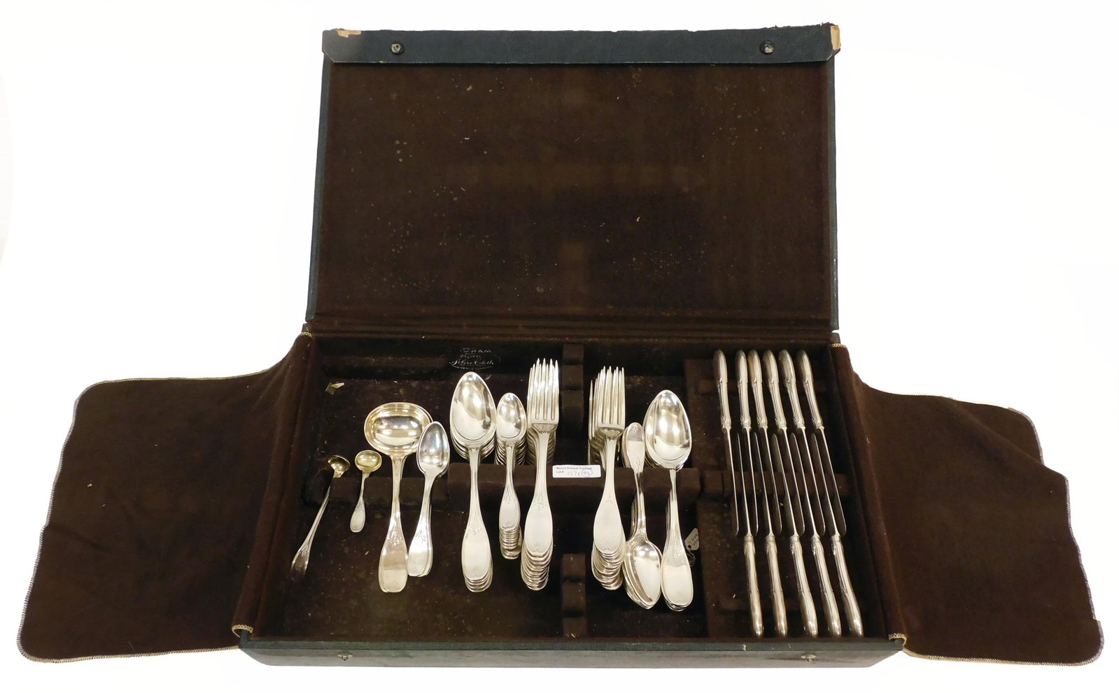 (89) Piece Assembled Flatware Set: To include: (A) Tuscan pattern by Whiting Manufacturing Sterling. Twelve sterling forks. 7 7/8" long; eight sterling tablespoons. 8 1/2" long. 56.2 total sterling weight. (B) Ball & Black and Company 