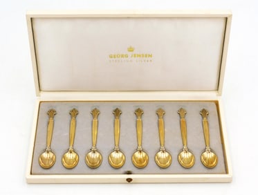 (8) Georg Jensen Sterling Demitasse Spoons