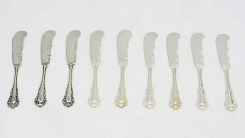 (9) Sterling Silver Butter Knives