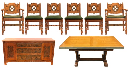 (8) Piece RomWeber Oak Dining Set