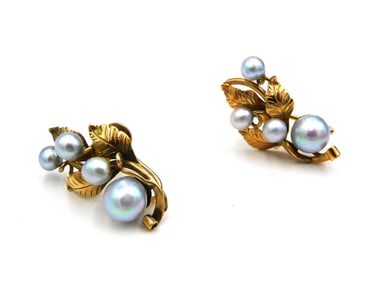 Vintage Ming's Hawaii Pearl Earrings