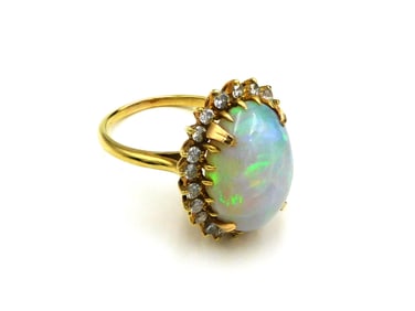 Opal and Diamond Cocktail Ring