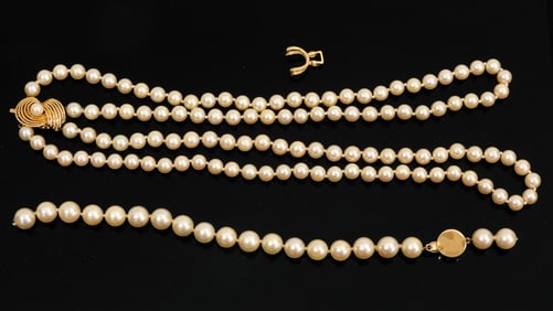 Mikimoto Necklace, Bracelet & Clip