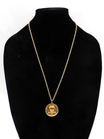 Gold Owl Pendant on Chain