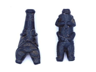 (2) Figural Cohoba Snuffers