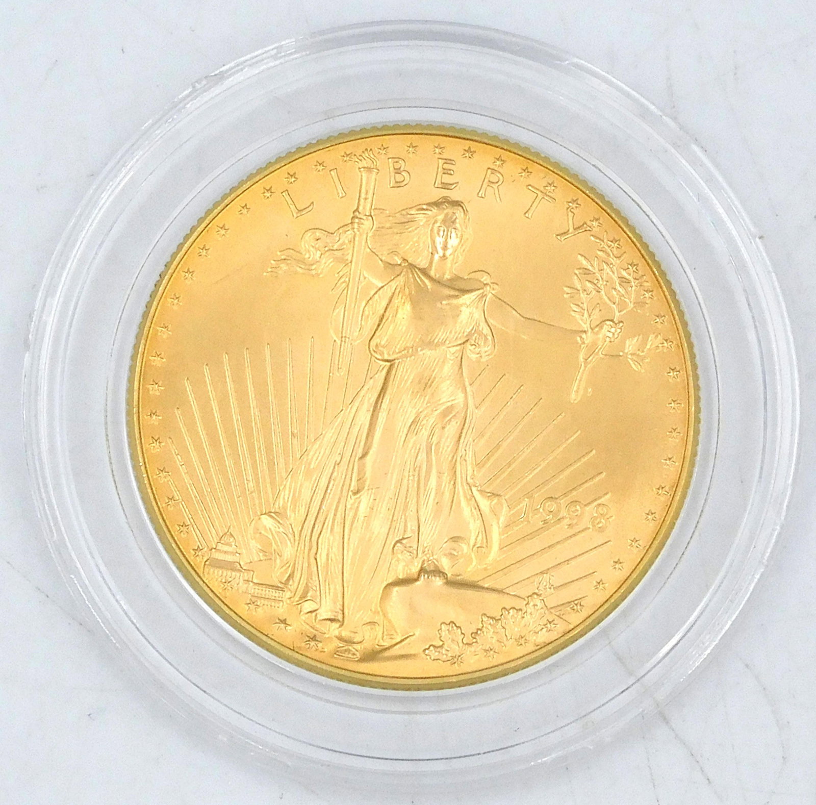 1998 $50 Gold Eagle Coin: 1 ounce fine gold. Please note this lot will not be available for in-person viewing. Please note this lot must be paid for by cash, wire transfer or known check. Items will be shipped or sent to shipp