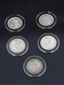 (5) Morgan Carson City Silver Dollars