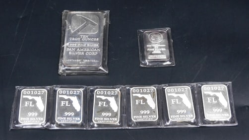(8) Pure Silver Bars