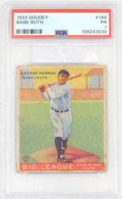 1933 Goudey Babe Ruth #144 PSA 1 Baseball Card