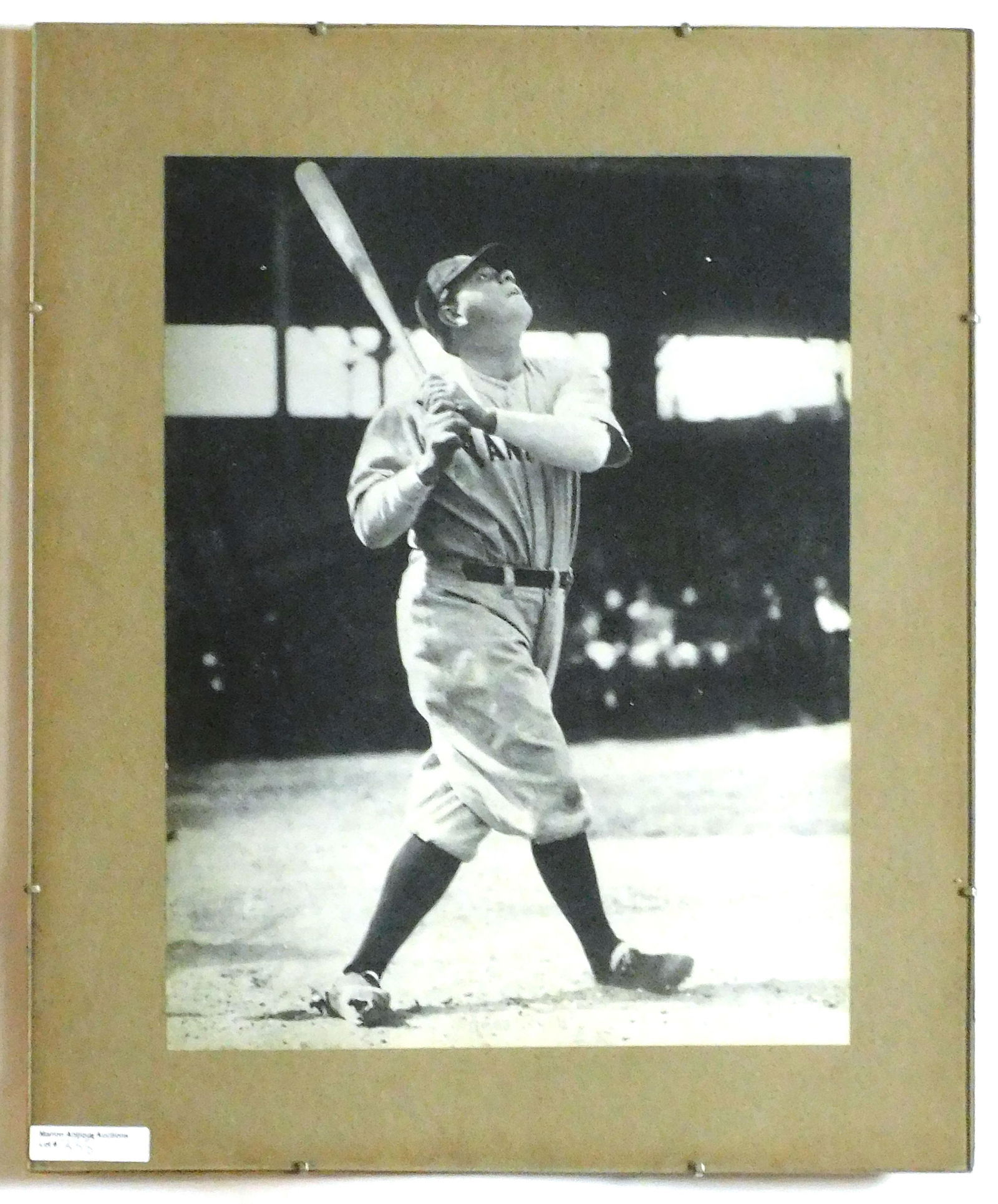 Babe Ruth Photo by Leroy Merriken: Ca. 1931. Babe Ruth at bat in Baltimore Park. Photo was taken by Leroy Merriken of the Baltimore Sun newspaper. It is inscribed in pencil on lower right: "Taken at Oriole Park exhibition game. Orioles