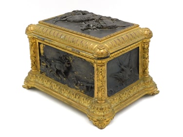 Gilded Brass and Bronze Jewelry Box