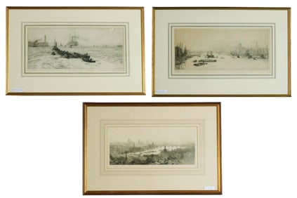 (3) Framed Etchings by W.L. Wyllie R.A.