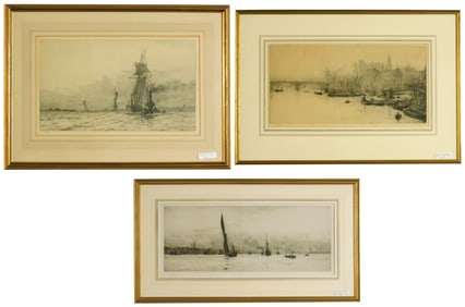 (3) Framed Etchings by W.L. Wyllie R.A.