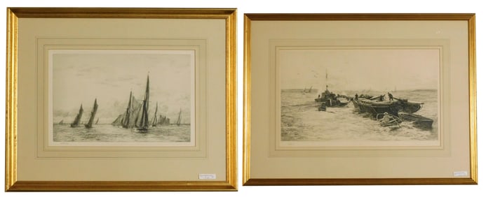 (2) Framed Etchings by W.L. Wyllie R.A.