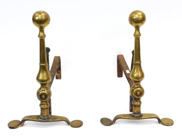 Newport Bell Brass Andirons