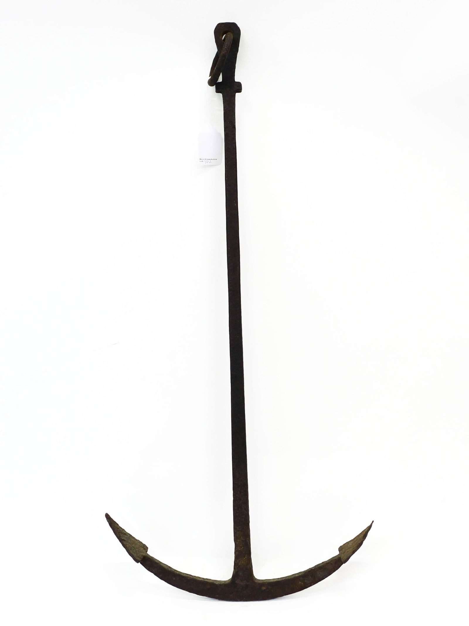 Wrought Iron Anchor: 19th C. Fluke style ends. 43 1/2" high x 19 1/4" wide.