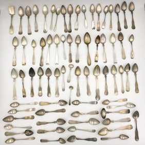 (73) Coin Silver Spoon Lot