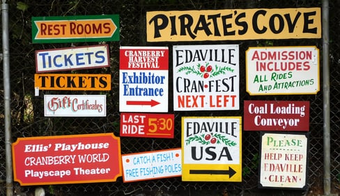 (14) Edaville Railroad Vintage Signs