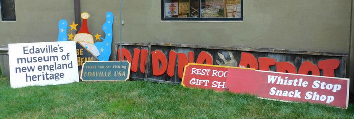(8) Edaville Railroad Vintage Signs